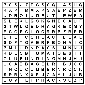 Healthy Vegetable Word Search Puzzle