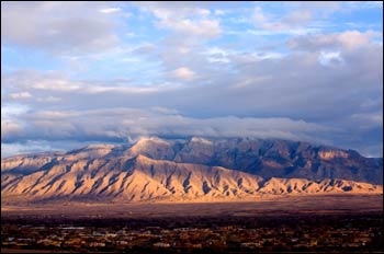 Storm clouds over desert