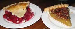 Cherry pie and pecan pie, yummy!