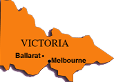 Map of Victoria showing Ballarat