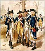Soldiers from a European army in the 1800s