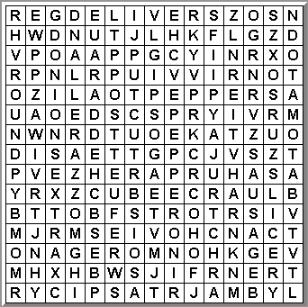 Pizza Word Search Puzzle